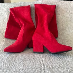 New NNG Women Over Knee Long Fashion Boots Suede Square 3” Heels Sz 6 1/2